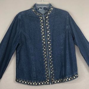 New Direction Jean Jacket w/Brass Embellishments SZ L